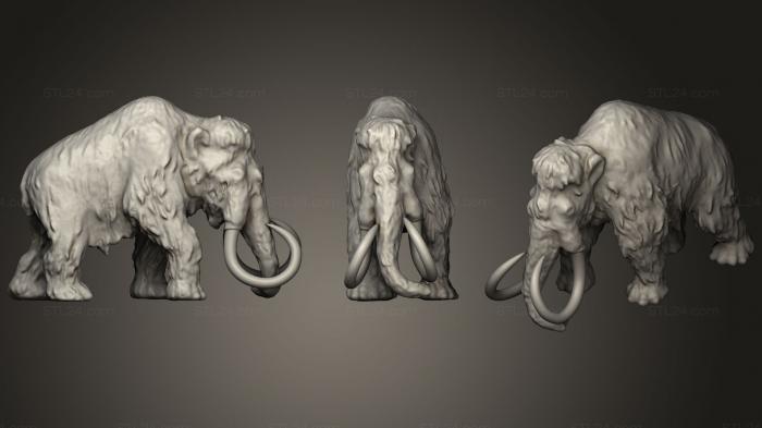 Статуэтки животных (Мамонт По умолчанию, STKJ_1165) 3D модель для ЧПУ станка
